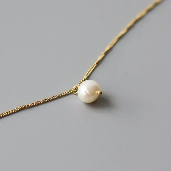 NEW 18K Gold Plated Rose Flower Fresh  Water Pearl Necklace - Picture 6 of 9